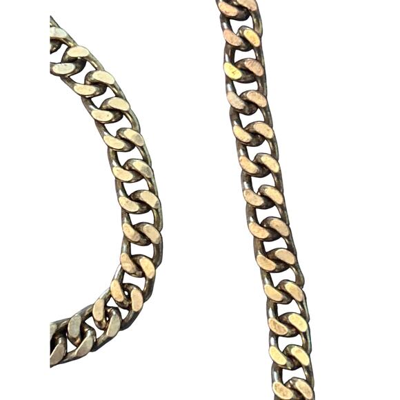 GUC Two Necklaces Silvertone/Goldtone Dollar Sign/Bulky Chain Costume Jewelry - Picture 4 of 5